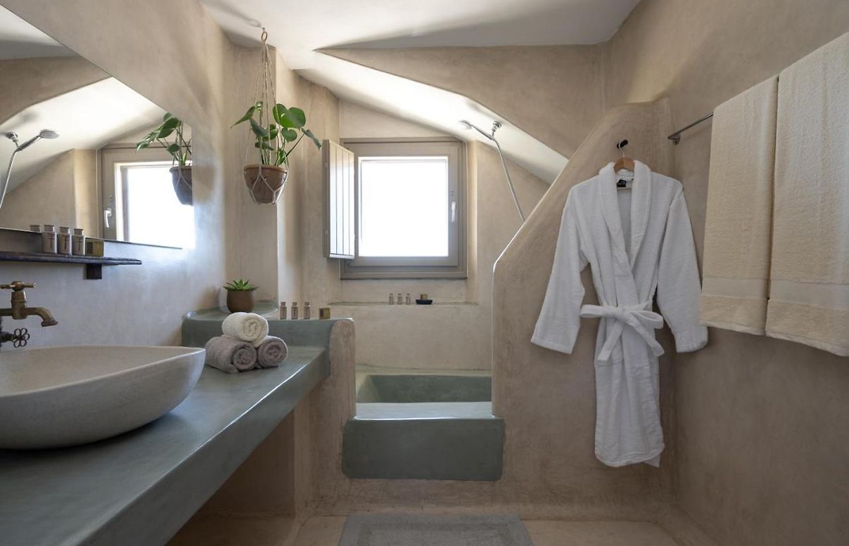Cave-style bathroom